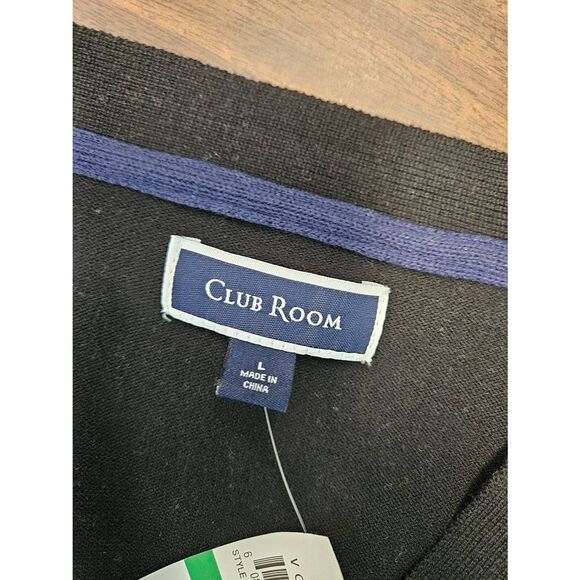 Club Room Black Cardigan  Men's Size Large NEW TAGS - Picture 5 of 8